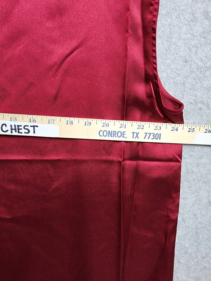 Camiseta Y2k agosto seda XL cor vinho tinto borgonha brilhante 100% poliéster  - Imagem 3 de 4