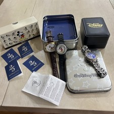 Lot 3 Disney Wrist Watches Mickey Mouse 1 Disney Worlds 25th Watch 25th Tin