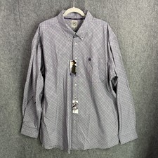 NWT Cinch Men's XL Purple Plaid Diamond Check Button-Down Western Cowboy