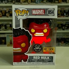 Funko Pop Marvel Red Hulk 854 Glow Chase Hot Topic Exclusiva Figura Vinilo Bobble
