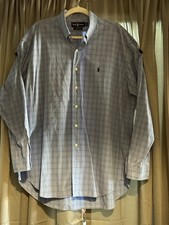 Ralph Lauren Polo BLAKE Mens XL Long Sleeve Shirt Blue CheckCotton Button Down