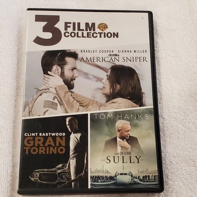 3 Films American Sniper Gran Torino Sully ACTION MOVIES DVD EXCELLENT American