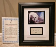 Albert Einstein -Authentic Hand Dated And Signed Autograph -Framed -COA