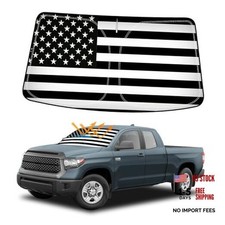 Winshield Sun Shade with USA Flag for Black White Flag for Tundra 2007-2021