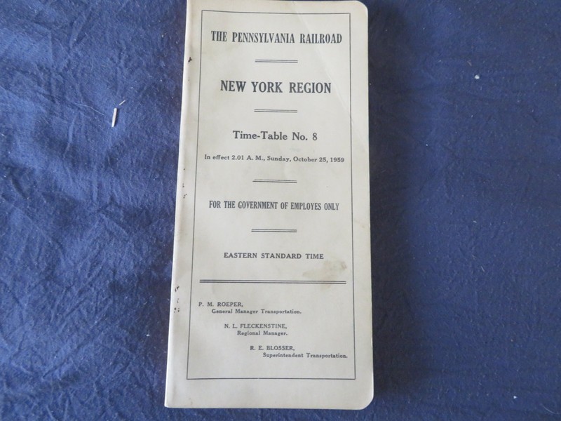 Pennsylvania Railroad  New York Reg. Employee Timetable #8 10/25/59