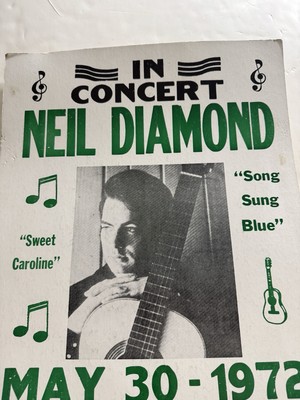 Neil Diamond 1972 St. louis Missouri Vintage Concert Poster As Is