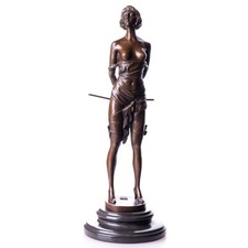 Bronze Skulptur Weiblicher Akt auf schwarzem Marmor sockel nach Bruno Zach