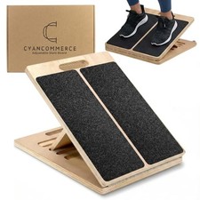 Portable Wooden Slant Board for Calf Stretching, Adjustable Calf Stretcher 