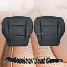 Red Seam 2005-2015 Driver Passenger Bottom Seat Cover For Nissan Titan Black
