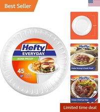 Everyday 9 Inch Foam Plates, White, 45 Count Pack of 1