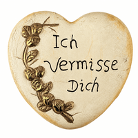 Gedenkstein Herz Grabdeko Grabschmuck Grabstein Trauerdeko Friedhof Gedenkstein