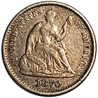 1870 Seated Liberty Half Dime – Early U.S. Silver – VF Details #978