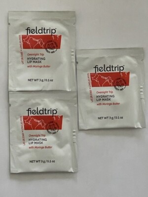 Fieldtrip Overnight Trip Hydrating Lip Mask w/Moringa Butter 3-PK Each 3 g New