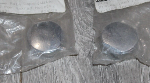 MAXRAD ANTENNA RAIN CAPS # 24329 ( 2 NEW & 6 USED) CHROME - Picture 5 of 8