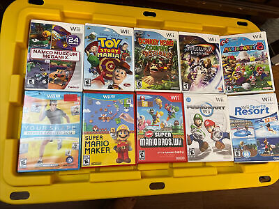 Nintendo Wii Wiiu Lot Of 10 Super Mario Bros Kart Party 8 Sports Resort Maker U Ebay