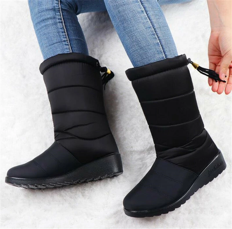 Botas Boots De Mujer Para Nieve Lluvia Impermeable De Invierno Con  Plataforma