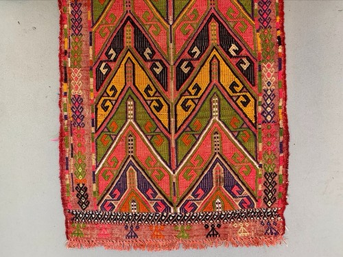 Vintage Turkish Mini Kilim 86x50 cm Wool Small Kelim Runner, shabby Chic - Picture 5 of 7