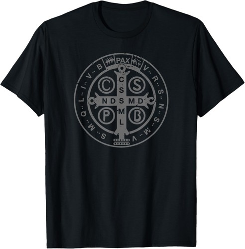 Nueva Camiseta Cristiana Limitada Religiosa Católica San Benito Medalla - Imagen 1 de 3