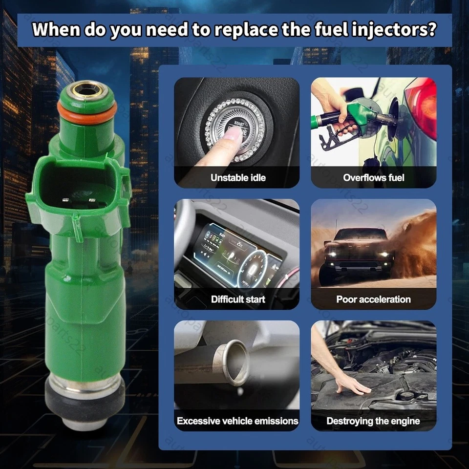 Juego (4) x Inyectores de Combustible para Toyota Prius 2001-2009 1.5L L4 23250-21020 Nuevo Foto 2 de 4