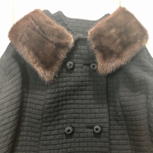 Jan Kell Vintage 1960’s Genuine Fur Trimmed Wool Coat - Picture 4 of 12