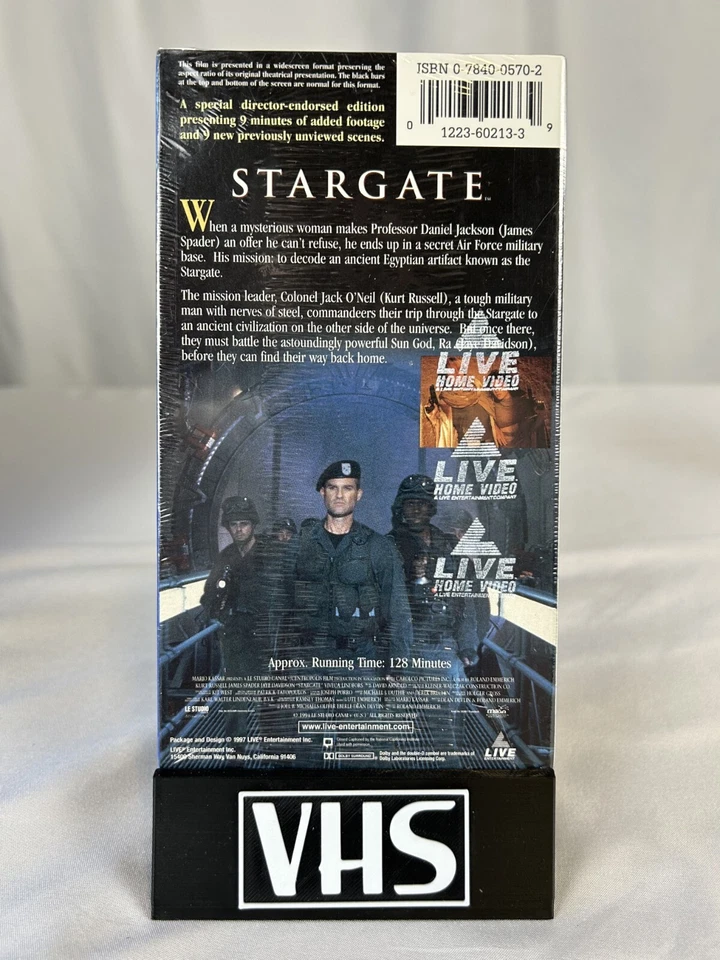 Stargate VHS – Sealed Letterbox Widescreen – Live Home Video w/ Watermark - 1994 - Image 2 of 4