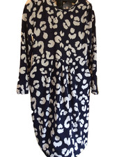 Bornmarche Bubble Dress 16UK Sheath Multicolour Stretch Pockets Long Sleeves Blu