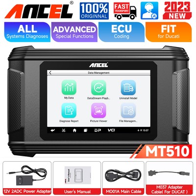 ANCEL MT510 for Ducati Motorcycle OBD2 Scanner Diagnostic Tool Oil TPS ECU Reset