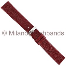 20mm Milano Burgundy Textured Genuine Italian Leather Stitched Watch Band 753