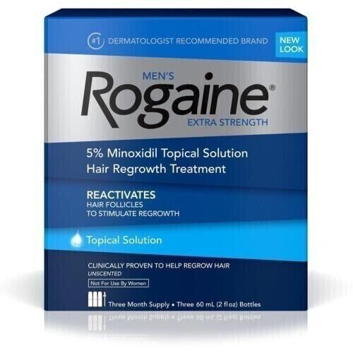 Rogaine Extra Strength 5% Minoxidil Topical Solution 3-Month Supply 60ml