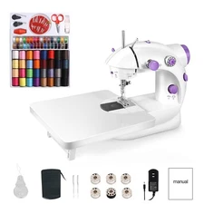 Mini Home Sewing Machine with Kit & Expansion Table for Beginners & DIY