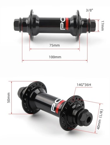 BMX Fahrrad Nabe 9T 36Loch 100/110x3/8mm vorne und hinten abgedichtete Lager Nabenteile - Bild 11 von 21