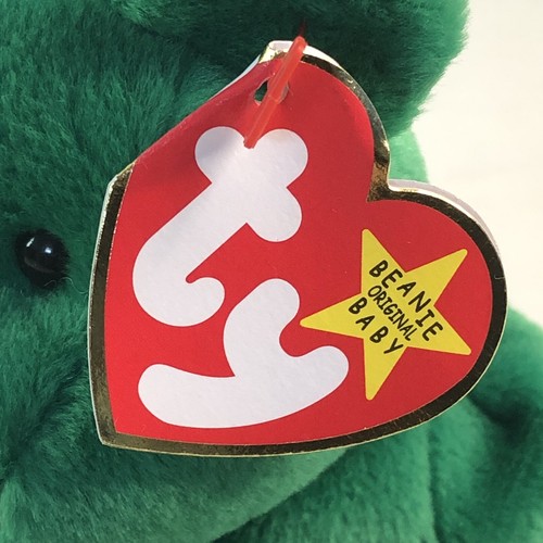 Ty Beanie Babies Erin the Bear Plush Green 1997 PE Pellets St. Patrick's Day - Picture 10 of 12