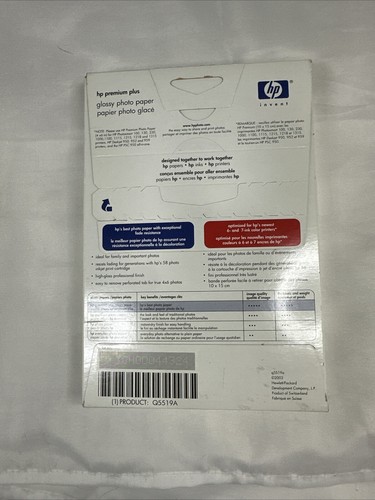 Premium Plus HP High Gloss Inkjet 4x6 Papier fotograficzny -45 arkuszy Nowy -Czytaj - Zdjęcie 3 z 4