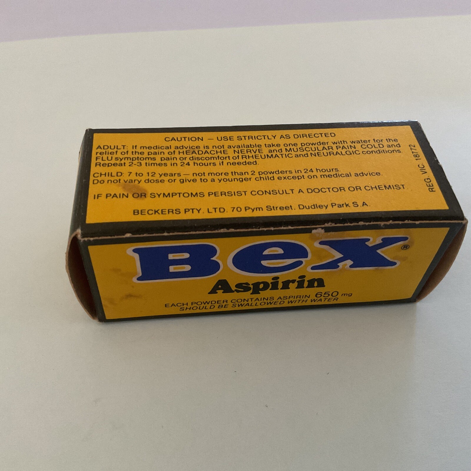Vintage Bex Aspirin Powder Australia eBay