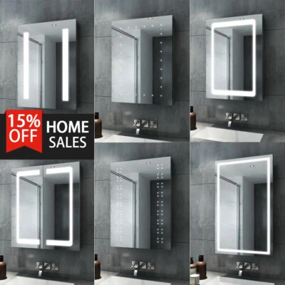 LED Bathroom Mirror Cabinet With Shaver Socket Storage/Demister/Sensor Switch