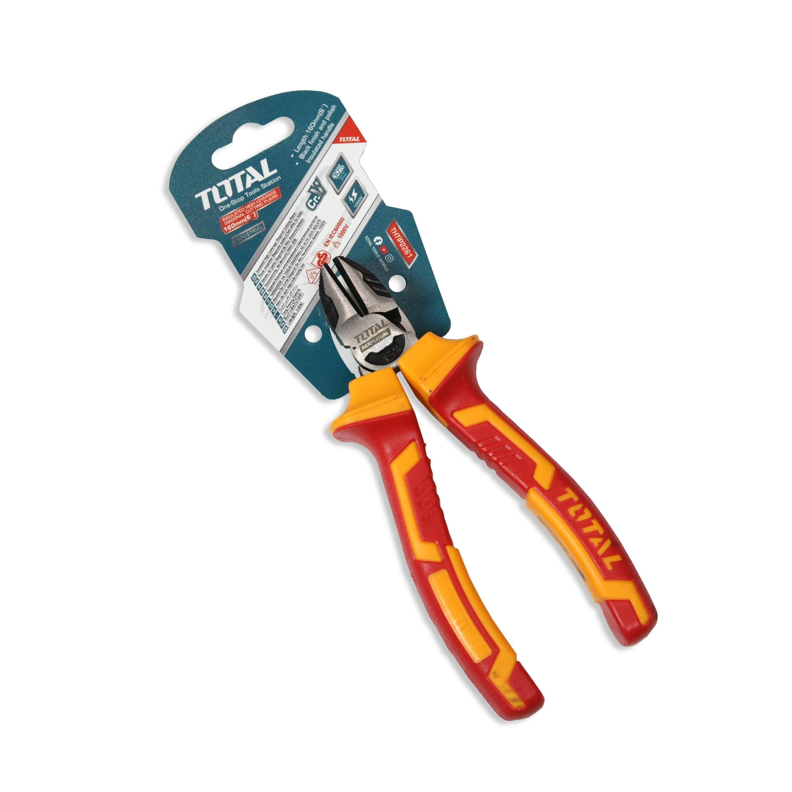 Total Insulated High Leverage Diagonal Cutting Pliers 160mm 6"" - THTIP2261
