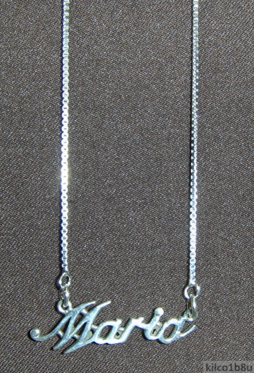 925 Sterling Silver Name Necklace Name Plate MARIA 17