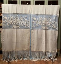 Antiche Tende In Tela Medioevale E Filet Ricamo A Mano 285x100 A Pannello