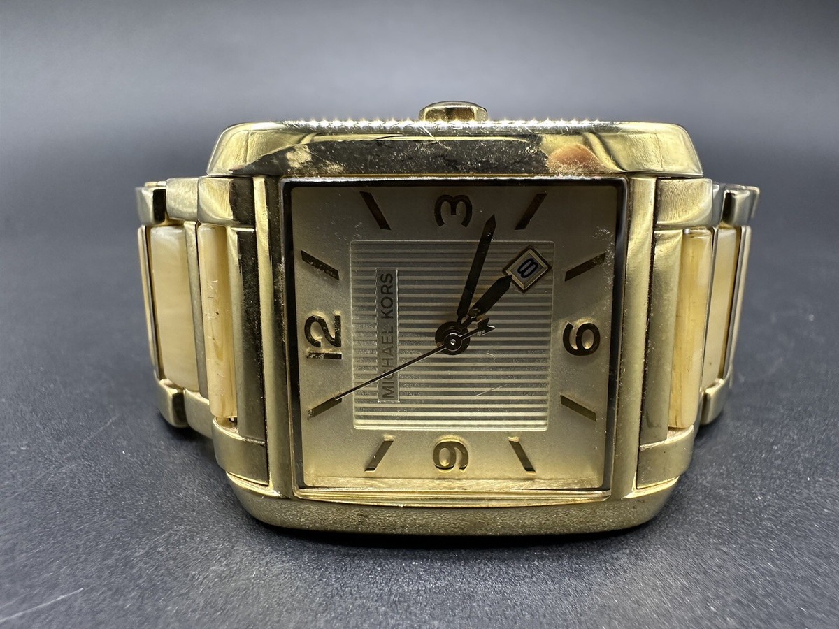 MICHAEL KORS MK4251 Champagne Dial Horn Acrylic Watch | eBay