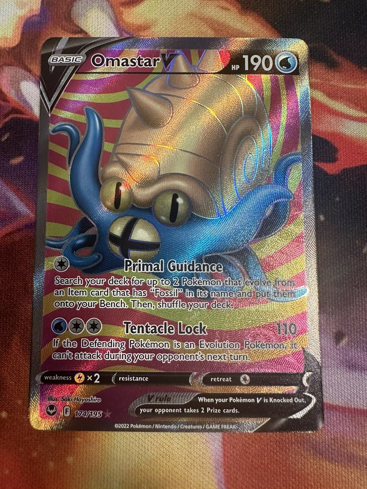 Pokemon Silver Tempest Omastar V 174/195 Full Art