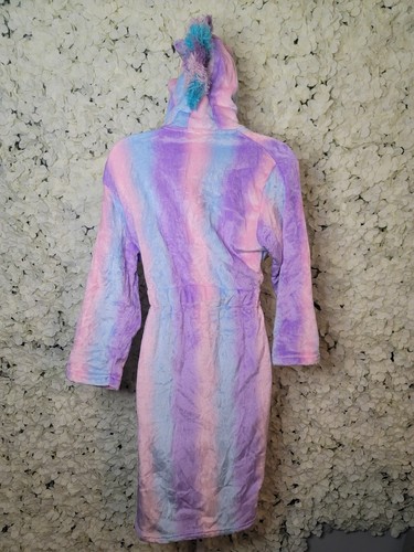Tween Unicorn Hooded Bathrobe Sleepwear Sz 12-13 Year, Rainbow, Funny, Comfy - Picture 2 of 7