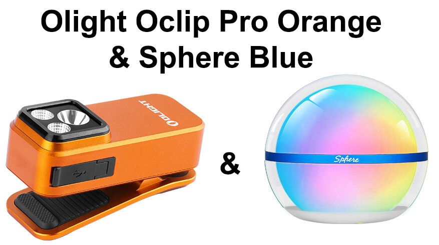Olight Oclip Pro Orange Clip on Flashlight & Sphere Blue Light | eBay