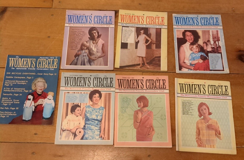 Lot 7 Women's Circle Vintage Magazine 1968-73, Friendly Homemakers Club, Crafts