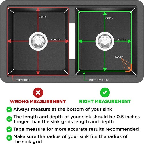 Kitchen Sink Bottom Grid Protector Stainless Steel 2 Piece 13 5/8 x 11 5/8 inch - Picture 2 of 6