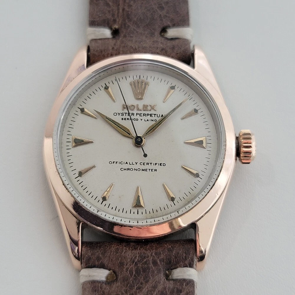 Mens Rolex Oyster Perpetual Ref 6334 34mm Gold Capped Automatic