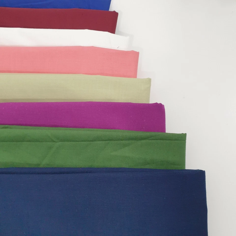 Clearance 100% Cotton Fabric Plain Solid Quilting Craft Dress Material 44" - Image 4 of 4