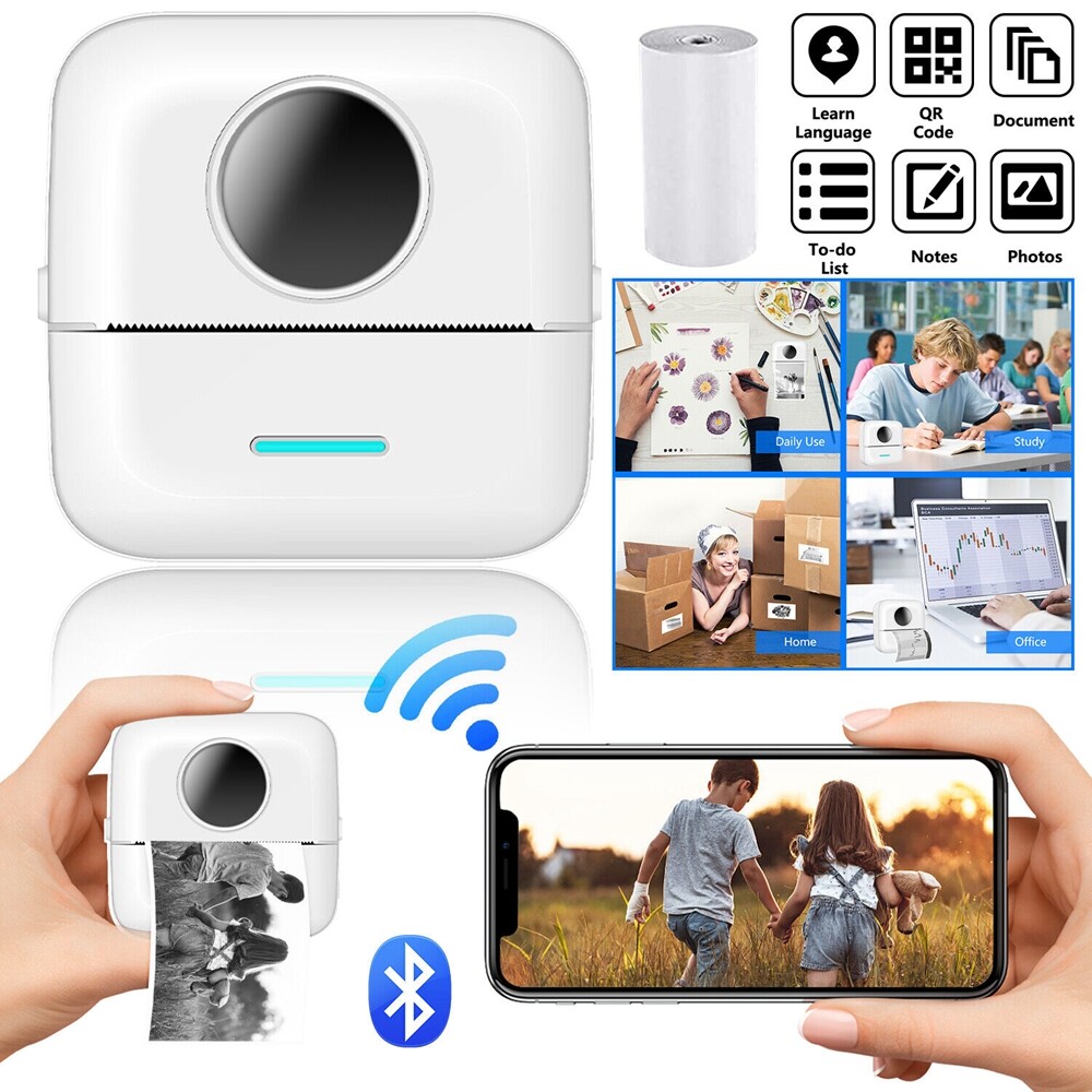 Mini Bluetooth Paper Photo Printer Pocket Thermal Printing for iOS Android  Phone