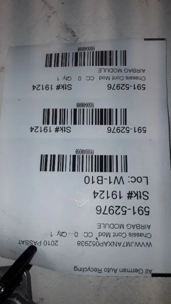 Volkswagen Passat 2010 módulo Airembag Foto 3 de 4