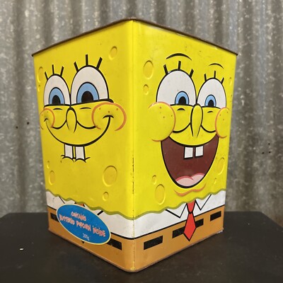SpongeBob SquarePants Vintage 2008 Popcorn Large Size Tin Bin