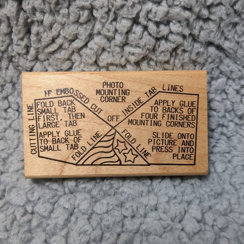 Vintage 1996 JD impressions woodmounted rubber stamp large star corners